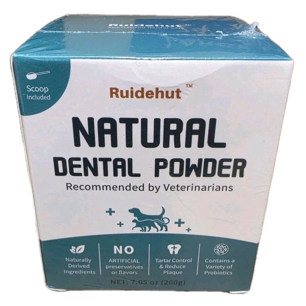 Ruidehut Natural Dental Powder Cats & Dogs, 7.05 oz 200 gram NEW Exp 05/2028